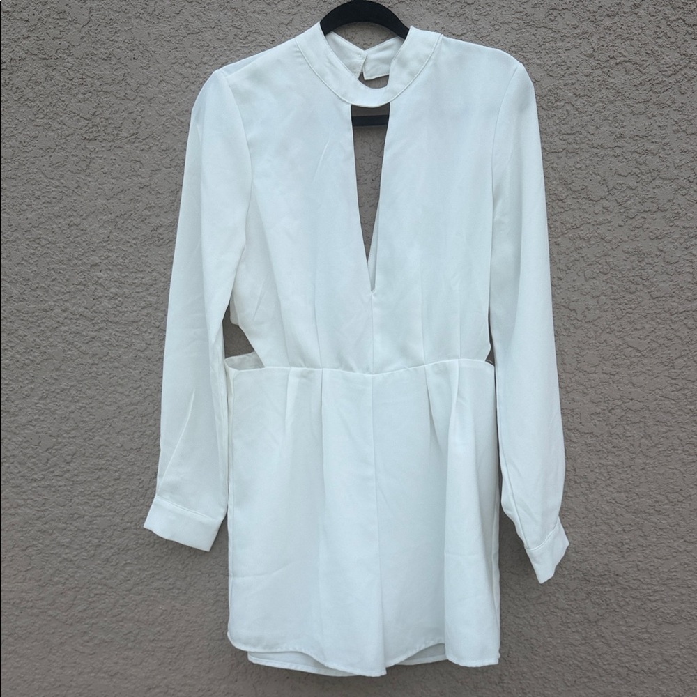 Lulu's Chic White Long Sleeve Dress